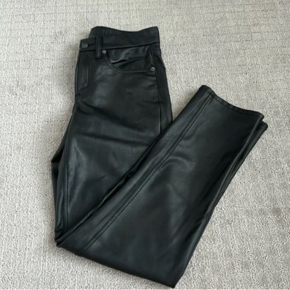 American Eagle Faux Leather Pants (90s straight)